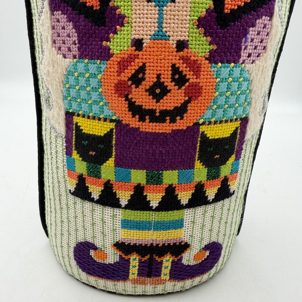 Shelly Tribbey Needlepoint Halloween Witch Shelf Sitter Finished Handmade 2015 - Picture 8 of 11